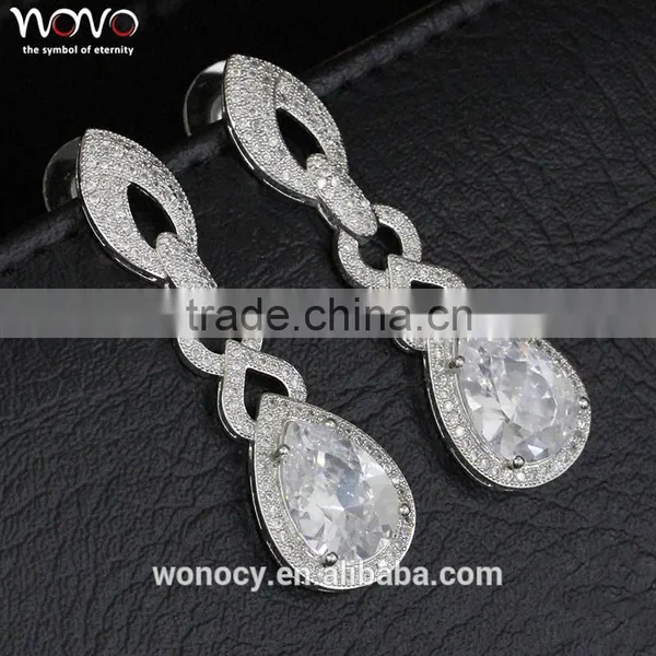 Top Quality Brass Jewelry Sterling Silver Exquisite Zircon Earrings For Women photo-2