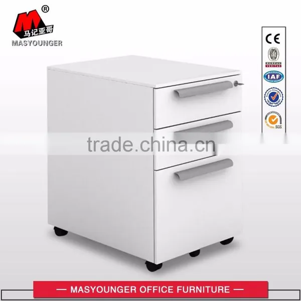 Hot Selling Light Gray Office Storage Metal Mobile Pedestal With Three Drawers photo-6