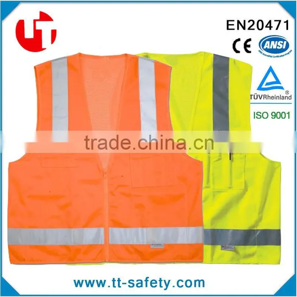 High Visibility 3M Scotchlite Reflective Multi Pockets Work Vest 3m Reflective Jacket Quality Choice