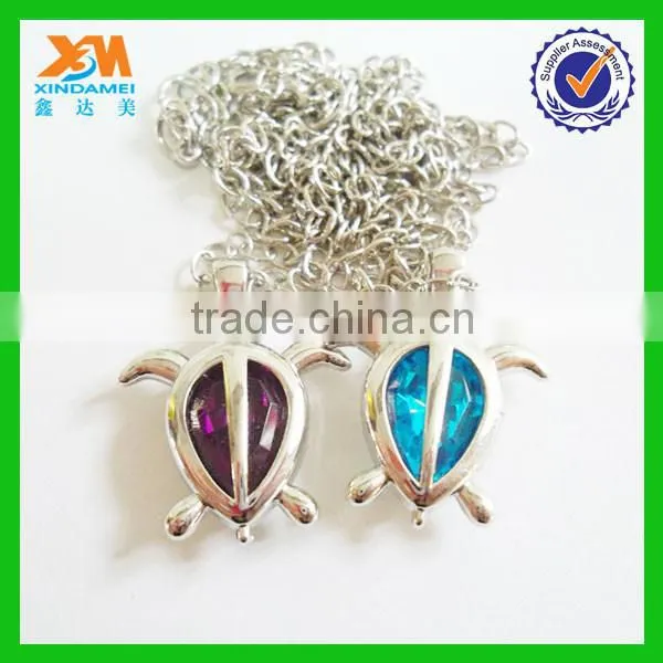 Metal Animals Turtles Diamond Necklace
