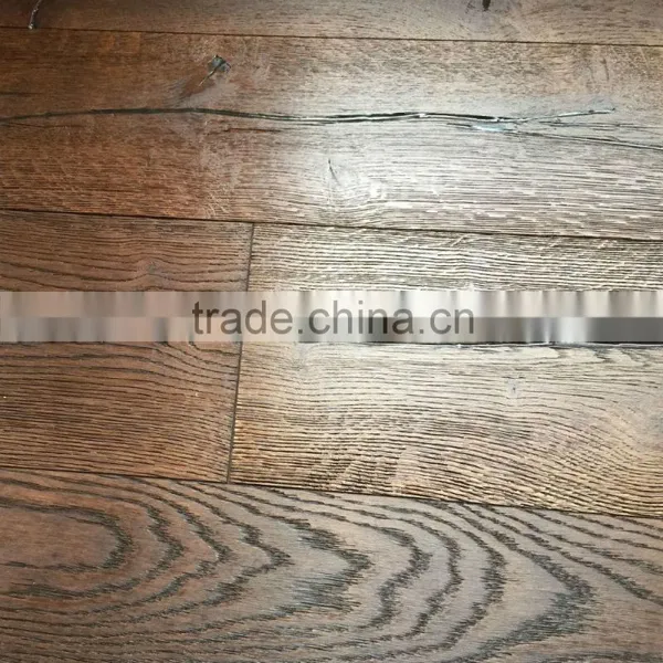 Distressed Oak Wide Plank Engineered Wood Floors photo-3