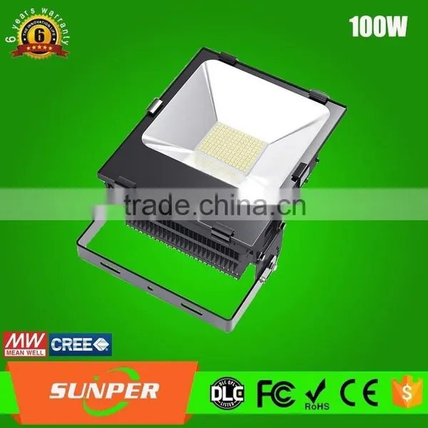 SUNPER Lighting Factory Supply Outdoor Lighting AC90-277V CE/EMC/FCC/LVD/RoHS IP65 100W LED Flood Light photo-5