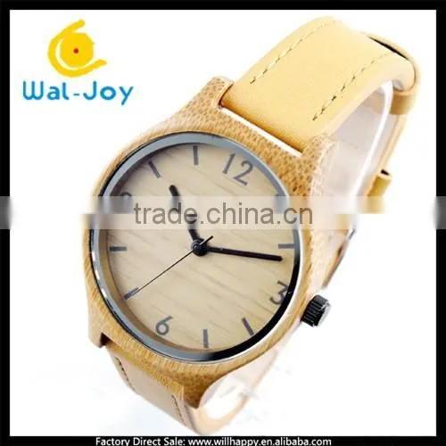 Genuine Leather Vogue 2015 Newest Japan Movement Wooden Attractive Unisex Custom Watch(WJ-3911)