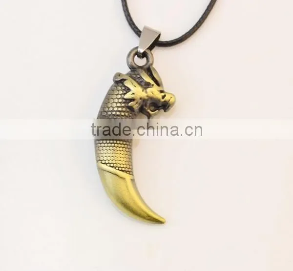 Popular PUNK Charm Wolf Tooth Pendants Necklace Gift photo-3
