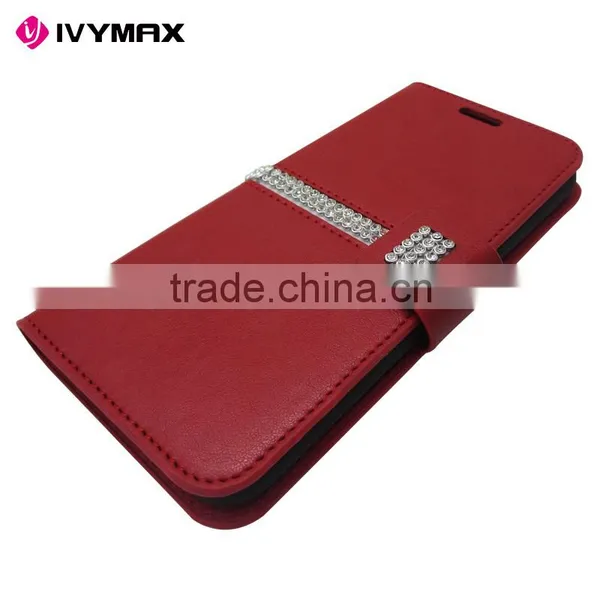 2016 Lady Style Diamond Bling Leather Wallet Case for Samsung Galaxy S7 photo-5