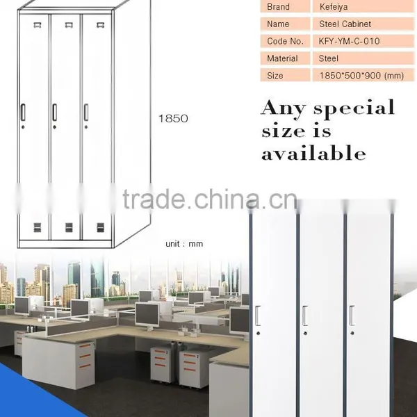 Office Furniture From China Steel Metal White Wardrobe photo-2