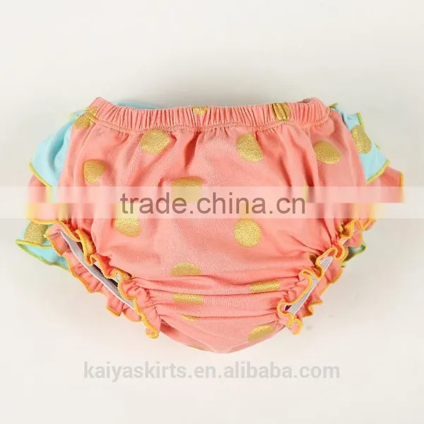 New Gold Dot Ruffled 100% Cotton Baby Pictures of Girls Without Runderwear photo-4