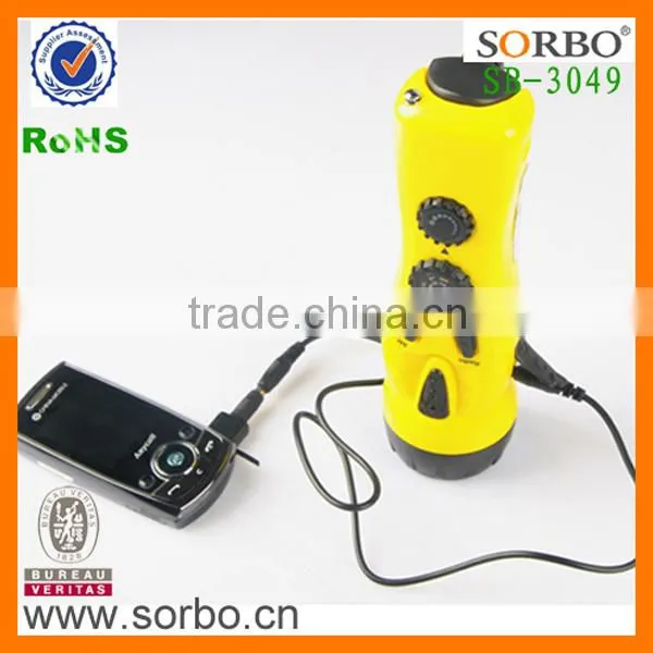 Handcrank LED FM Radio Flashlight Rechargeable LED Flashlight photo-2