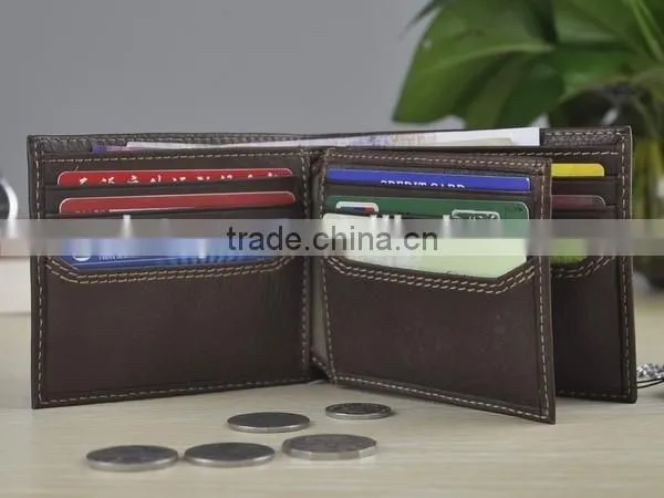 13003 Bill-fold Business Style Brown Cheap Mens Leather Wallet photo-6