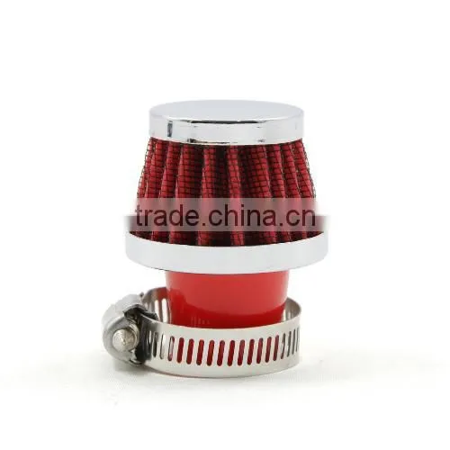 New Universal Car Round Tapered Air Filters 25MM Clamp-On Auto Cold Air Intake Mini Filters Red photo-4