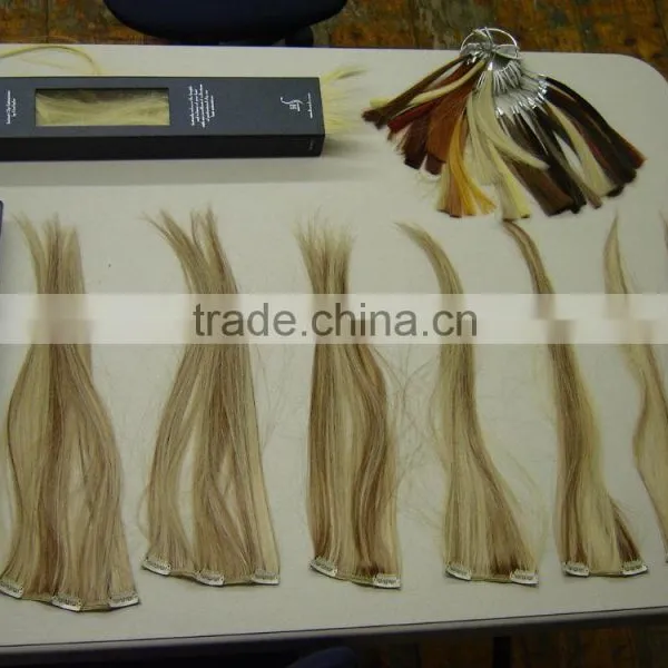 16"--24" Factory Wholesale Price Best Popular Blond Clip In Human Hair Extension photo-4