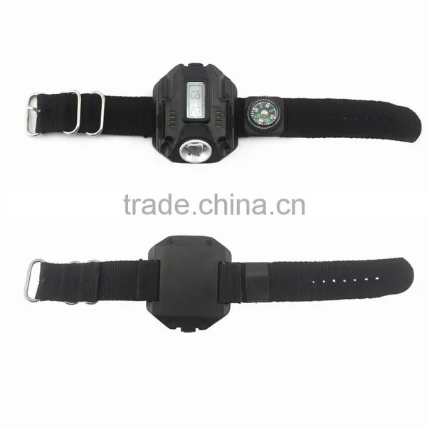 Fashion Mutifunctional Rechargable LED Watch Flashlight With Compass photo-3