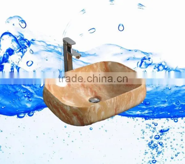 High Quality Hand Painted Solid Surface Kitchen Sinks Wholesale photo-3