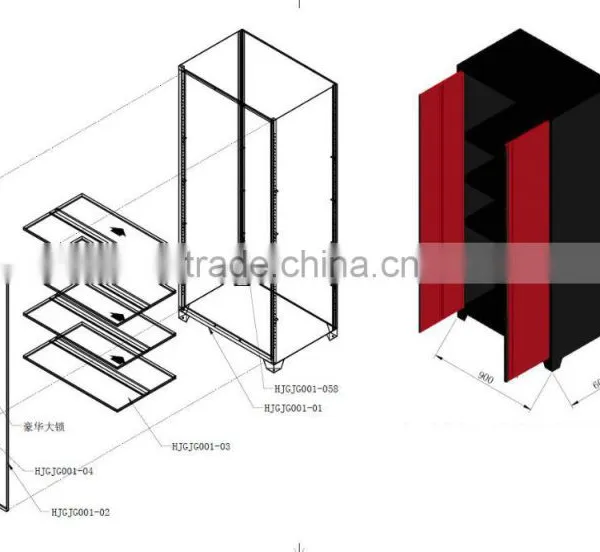 Free Standing Metal Tools Storage Cabinet Powder Coating photo-3