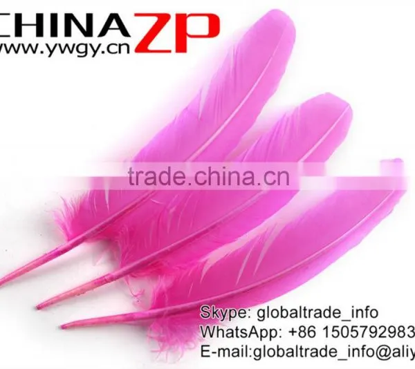 ZPDECOR Crafts Factory Wholesale High Quality Dyed Pink Solid Color Turkey Feather for Sale photo-2