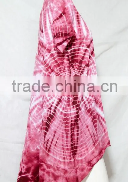 HIPPIE BOHO Thai Handmade Tie Dye Festival Chic Tunic Top Shirt Blouse Asymmetrical Hem Tunic photo-4