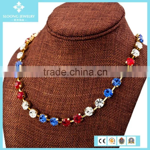 Crystal Designer Inspired Necklace/Gunmetal Austria Crystal Necklace/ Multi Crystal Statement Necklace photo-4