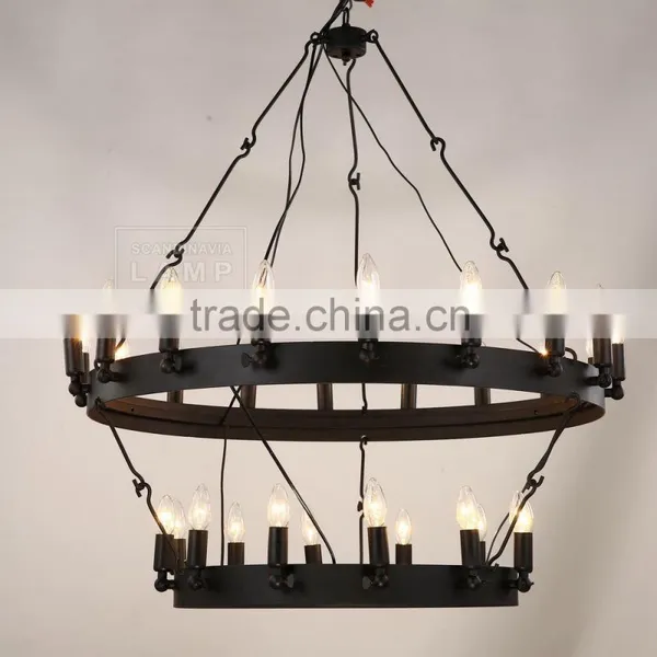 Vintage Industrial Pendant Lighting Iron Ceiling Lamp Candle Chandelier photo-4