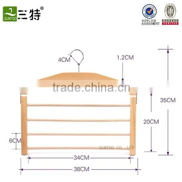 Wholesale A Grade Beech Wooden Scarf Hanger, Wood Hanger for Scarf photo-6