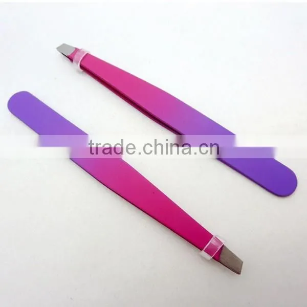 Red and Black Stainless Steel 9.6cm 13g New Style Eyebrow Tweezers photo-2