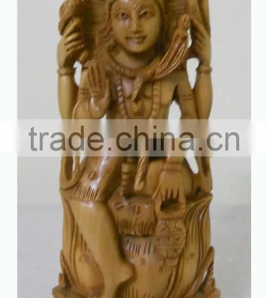 Hindu God Shiva Krishna Goddess Laxmi Sarasvati Ganesha Sandalwood Statue Murti photo-4