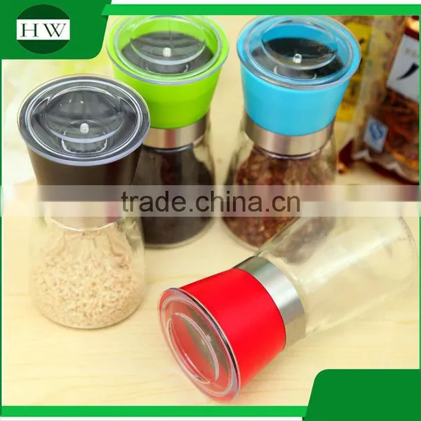 Multipurpose Glass Manual Spice Bottle Jar Pepper Grinder Grater Mill photo-5