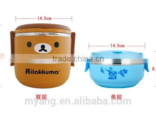2015 Wholesale Cartoon Two Layer Thermal Insulation Lunch Box /lovely Thermal Insulation Lunch Box for Kid, Heat photo-4