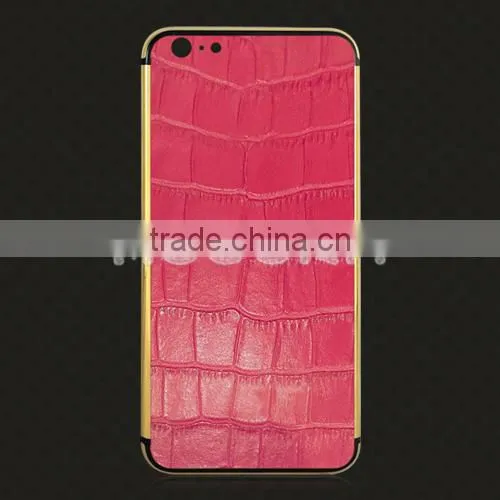 Luxury Crocodile Leather Real 24k Gold Housing, Gold Plated Housing for IPhone 6S 6Plus photo-6