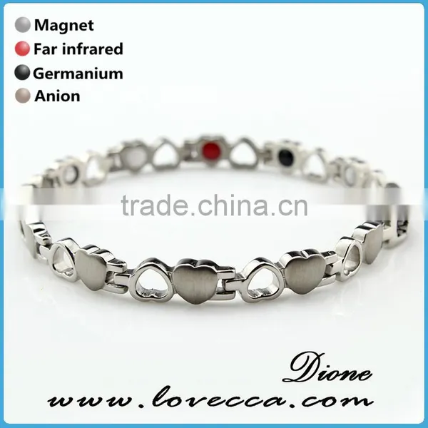 Supplier Stainless Steel Heart Shape Design Bio Magnetic Men's Energy Health Bracelet photo-4