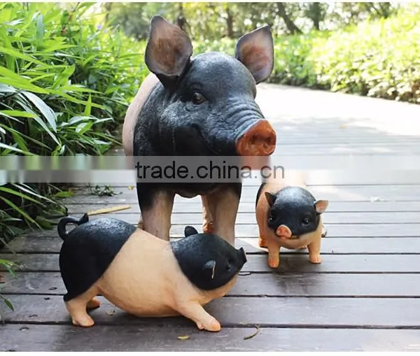 Garden Decoration Lifelike Animal Figurine Life Size Pig Statue photo-3