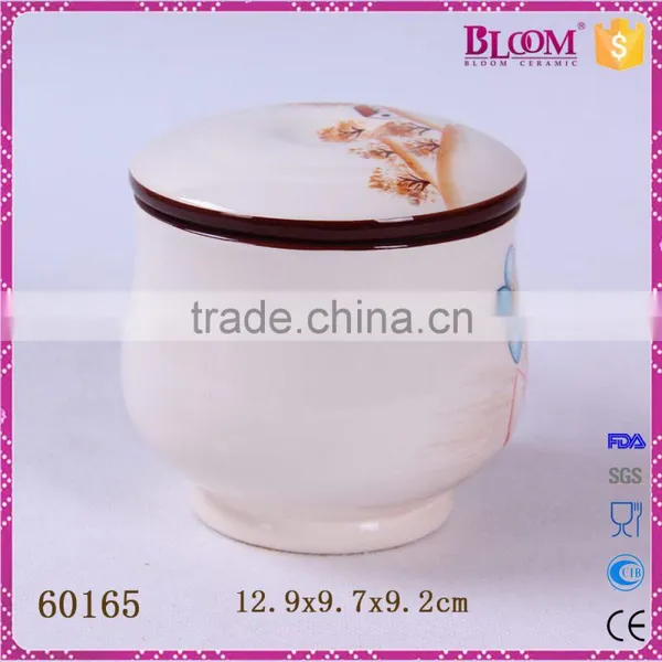 Handmade Craft Round Shape Ceramic Mug With Lid photo-4