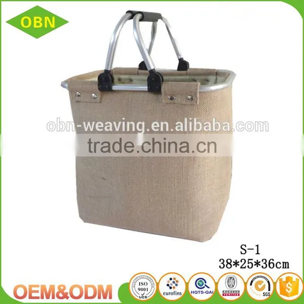 Wholesale Cheap Vintage Foldable Jute Storage Basket Used Jute Bag With Handle photo-2