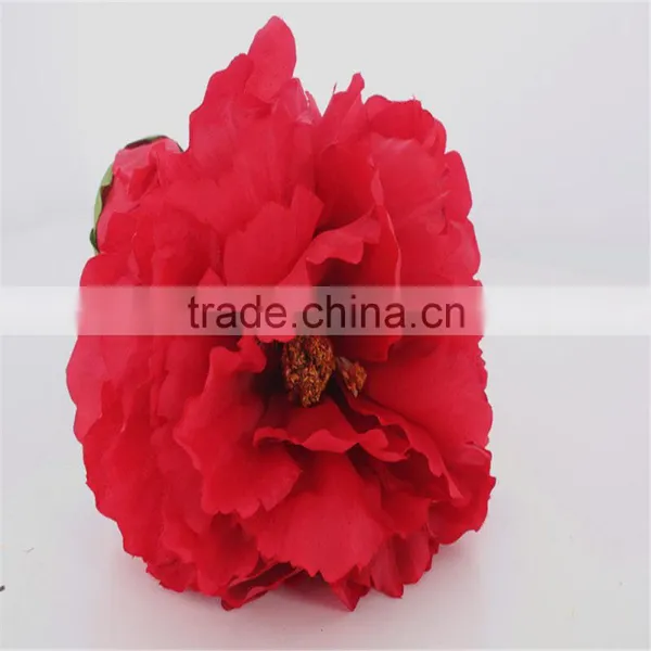 SJ20170053 Artificial Red Fabric Peony Flower for Indoor Decoration photo-2