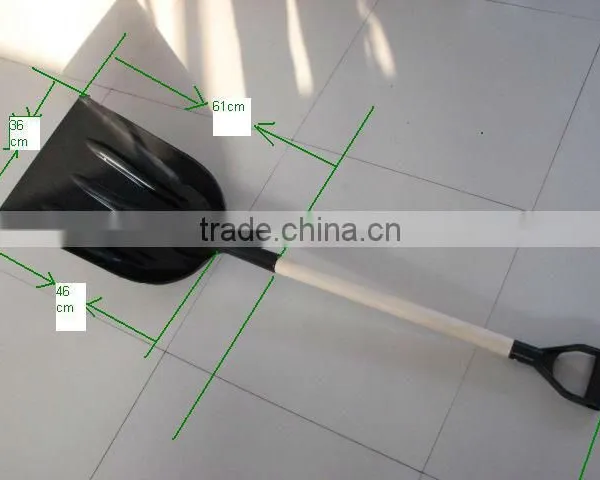 Plastic Snow Shovel With Wooden Handle &D-grip. photo-4