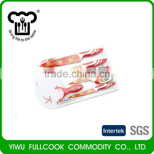 New Product Unique Design Vegetable Pattern Household Knife Set With Peeler photo-2