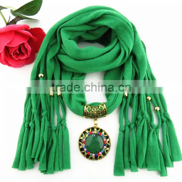 2016 Fashion Hollow Turquoise Leaf Pendant Infinity Scarves High End Long Jewlry Scarves for Valentine Gifts photo-5