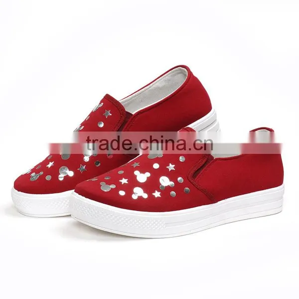 PVC Outsole Fashion Canvas Shoe Women Walking Sneakers China Supplier photo-3