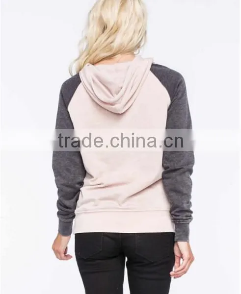 Women's Cotton Fleece Contrast Color Hoodies And Sweatshirt photo-3