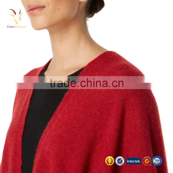 Red Cashmere Scarf Wrap Solid Colored Shawl Wraps photo-3