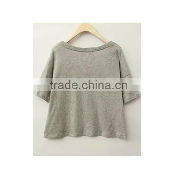 China Women T-shirt Fashion Short Sleeve Embroidered T-shirt for Ladies photo-2