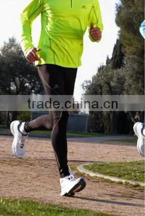 90% Polyester 10% Spandex Brushed Fleece Thermal Mens Running Pants Tights photo-2