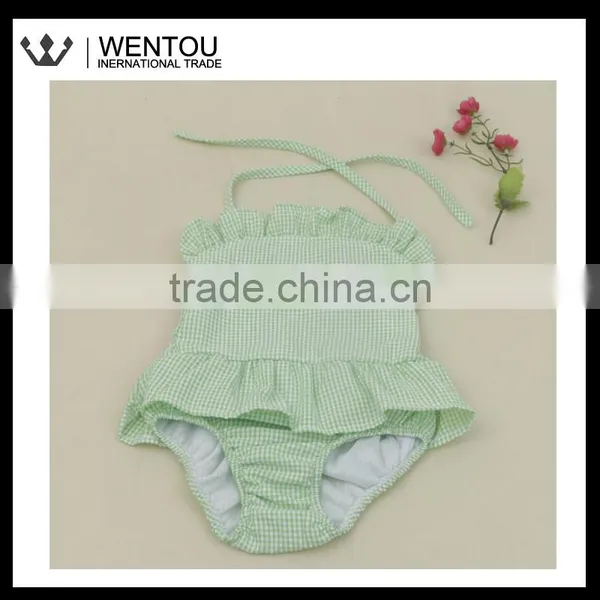 Fashionable Monogrammed Gingham Bathing Suit photo-4