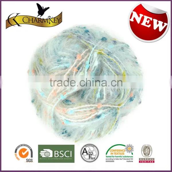 Charmkey Fashion Mohair Yarn Type Acrylic Mohair Like Yarn Polyester Blend Yarn for Women Sweaters photo-6