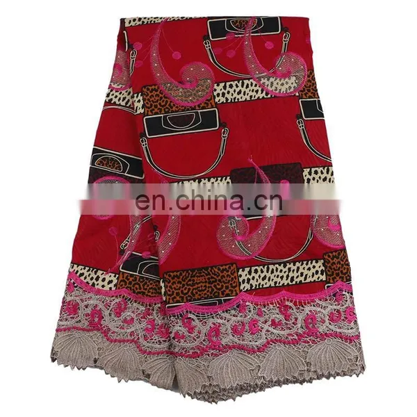 High-quality Wholesale Price 100% Cotton Wax for 6 Yards With Stones Lace Wax Print Fabric African L170727006 photo-6