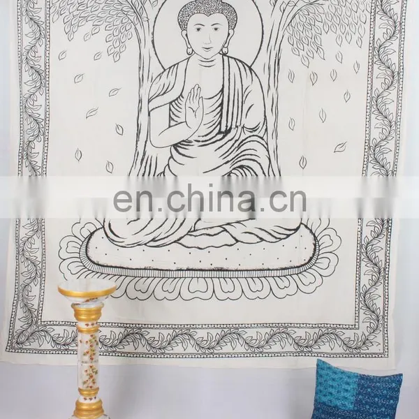 Indian Boodh Mandala Hippie Wall Hanging, Indian Bohemian Tapestry, Gypsy Bed Cover, Wall Hanging,Queen Bed Sheet