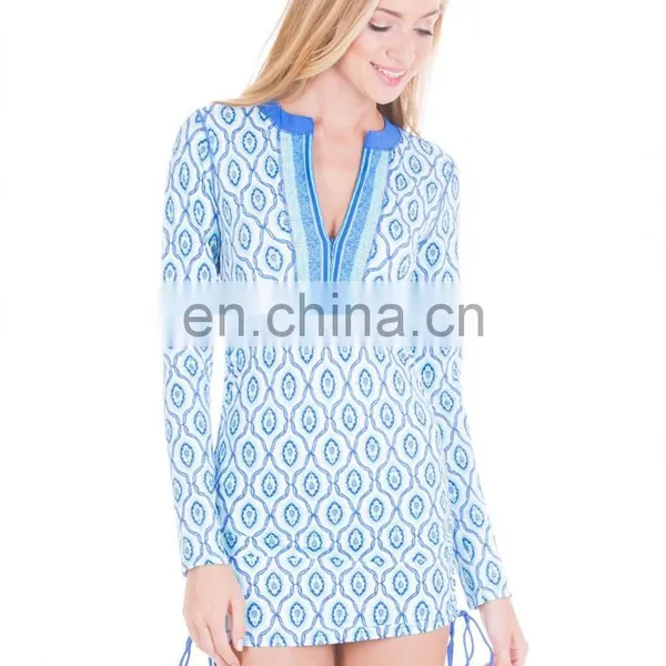 2017 OEM China Supplier One Piece Dress Style Long Sleeve Rashguard With Zip For Women photo-2