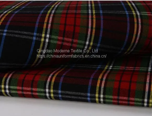 Polyester Viscose TR Plaid School Uniform Fabric