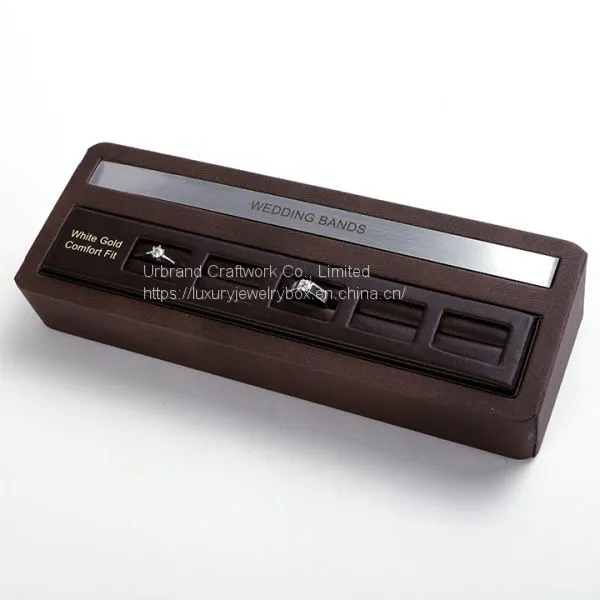 Long PU Rings Display Stand Luxury Wooden Rings Jewelry Display With Custom Logo photo-2