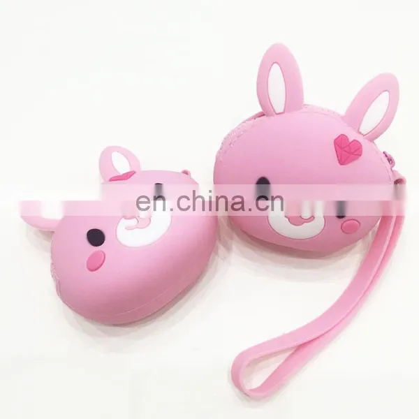 Women Girls Bunny Coin Purse Cartoon Silicone Rabbit Change Purse Change Coin Wallet Bag photo-2