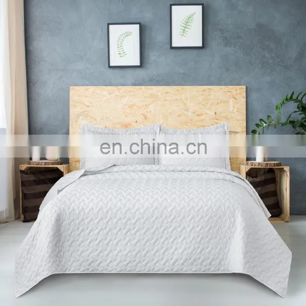 Delicate Multi Purpose Movable Woven 100% Microfiber Polyester Quilt Bedspread Set photo-7